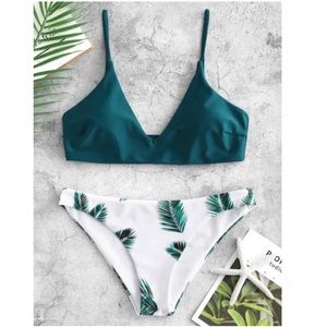 Zaful Floral leaf Print Bikini set